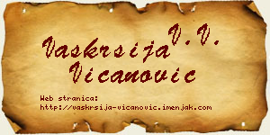 Vaskrsija Vicanović vizit kartica